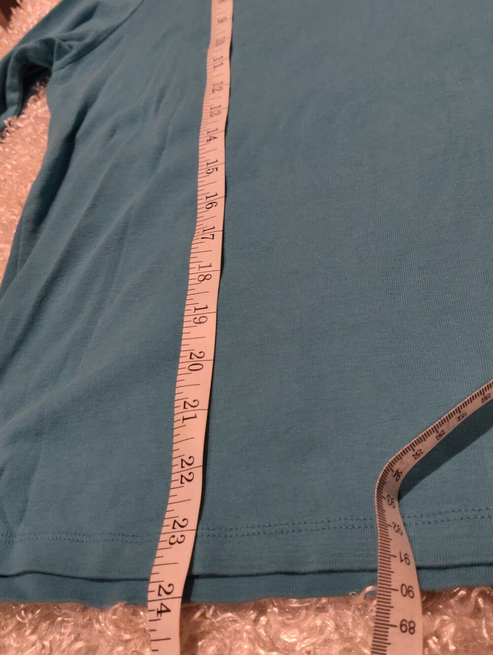 Women's St. John's Bay Teal V-Neck Shirt - Classic Comfort 3/4 Sleeve Size Large - Picture 5 of 6